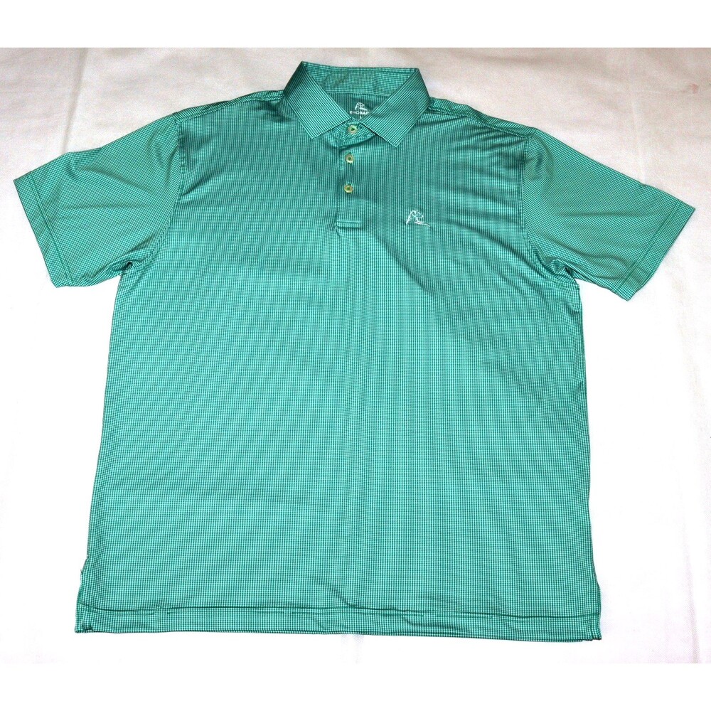 RHOBACK Mens Performance Short Sleeve Houndstooth Stretch Golf Polo Shirt Size L